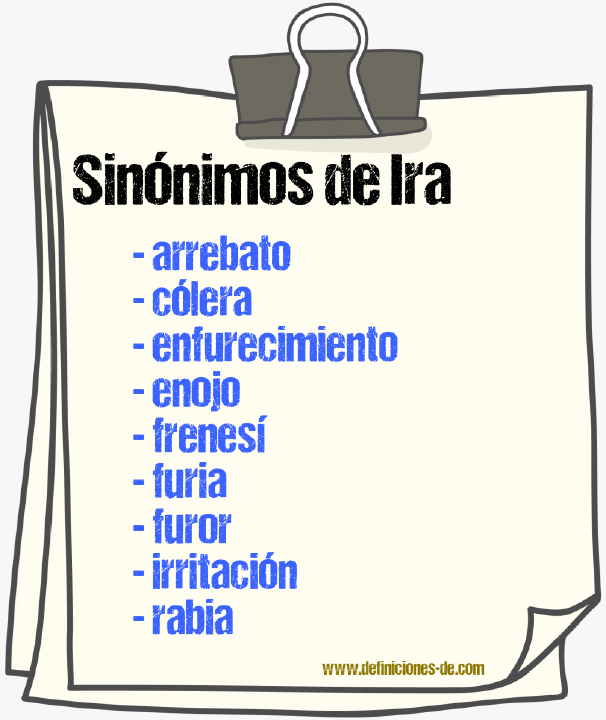 Sinnimos de ira