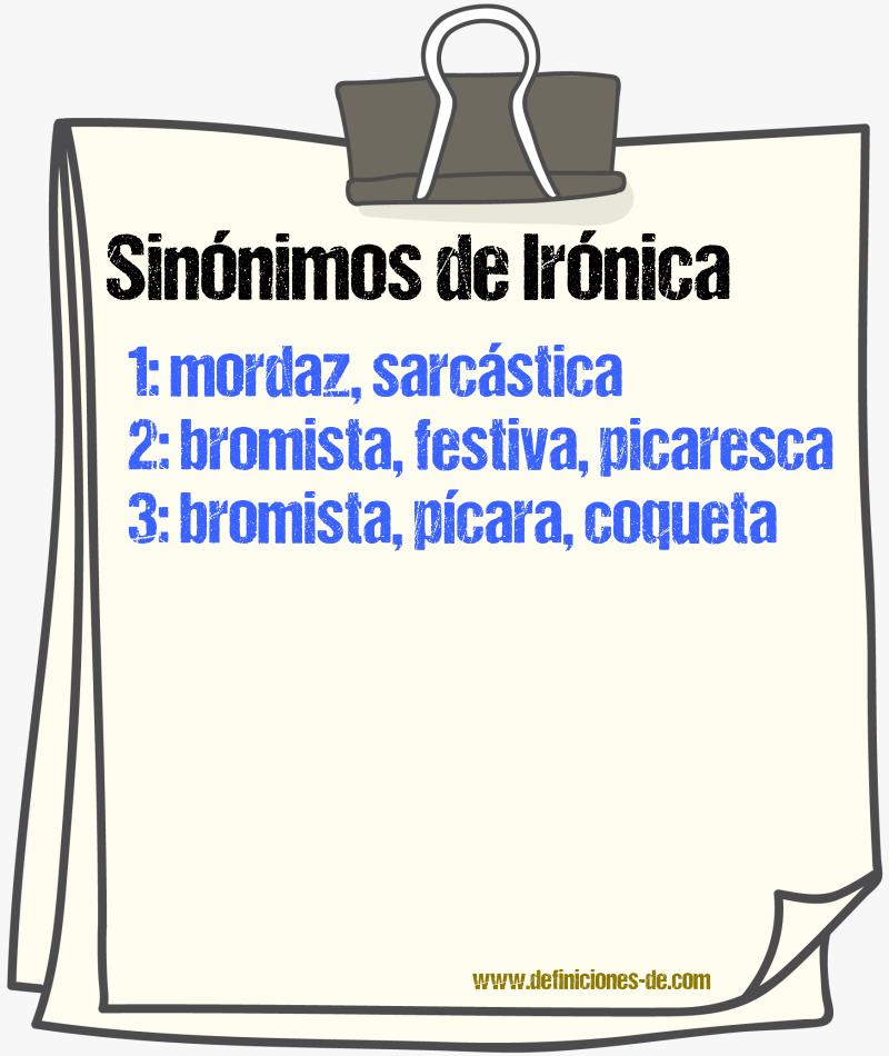 Sinónimos de irónica