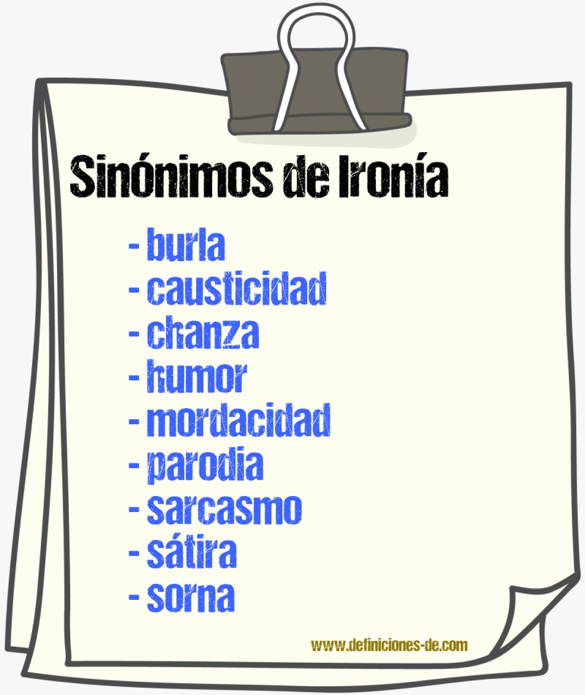 Sinnimos de irona