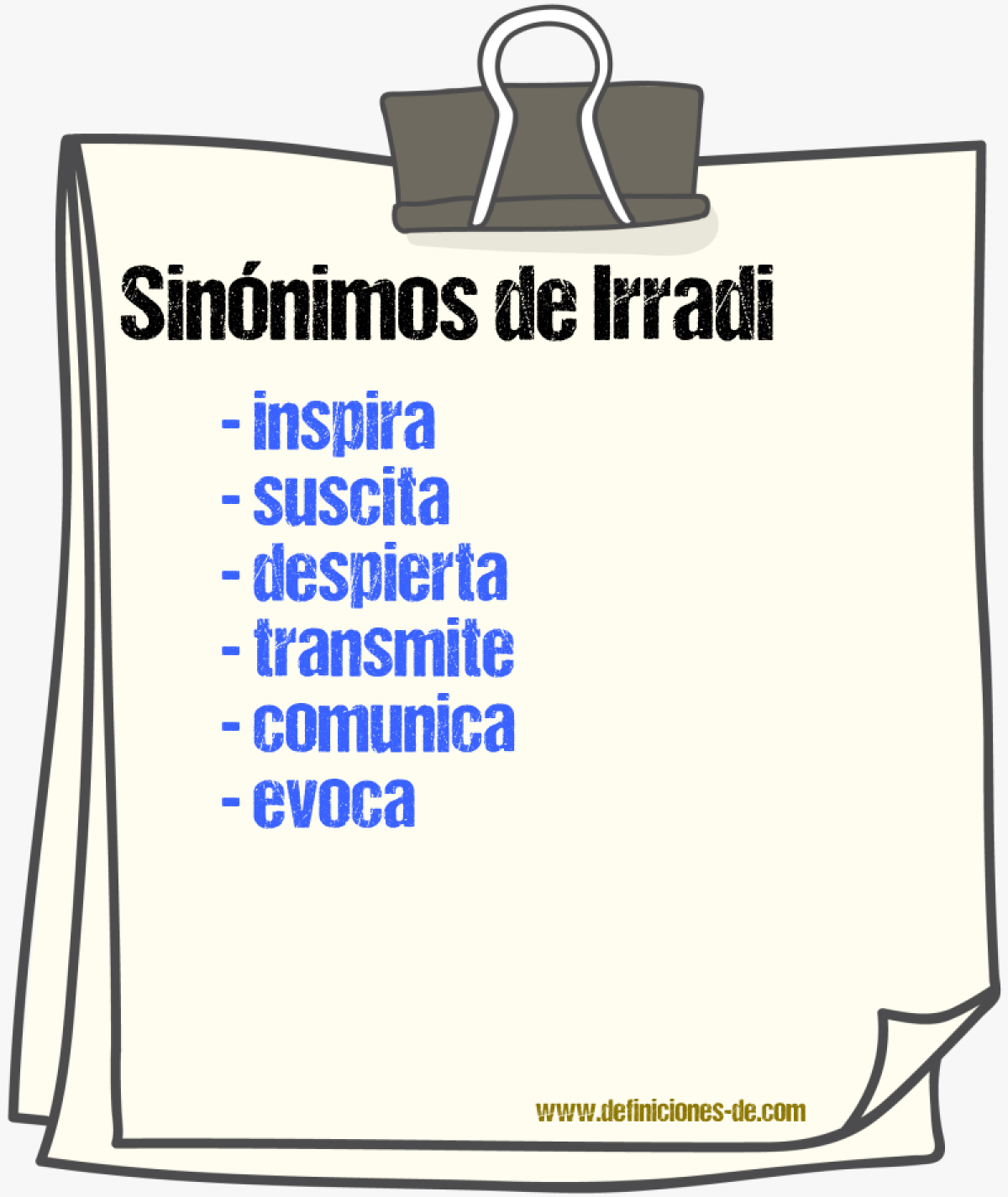 Sinónimos de irradiа