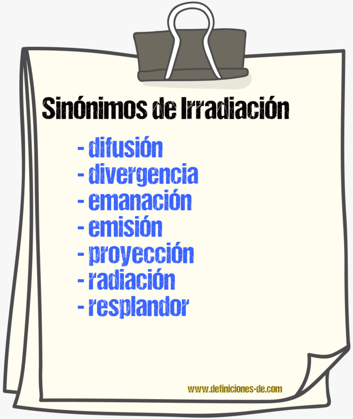 Sinnimos de irradiacin