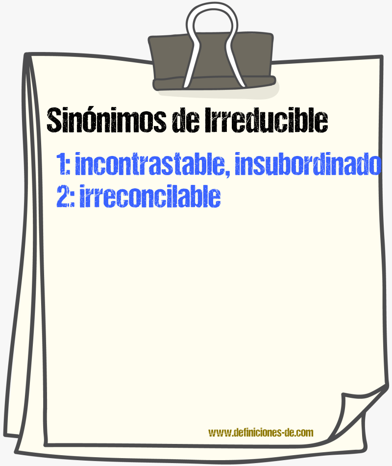 Sinnimos de irreducible