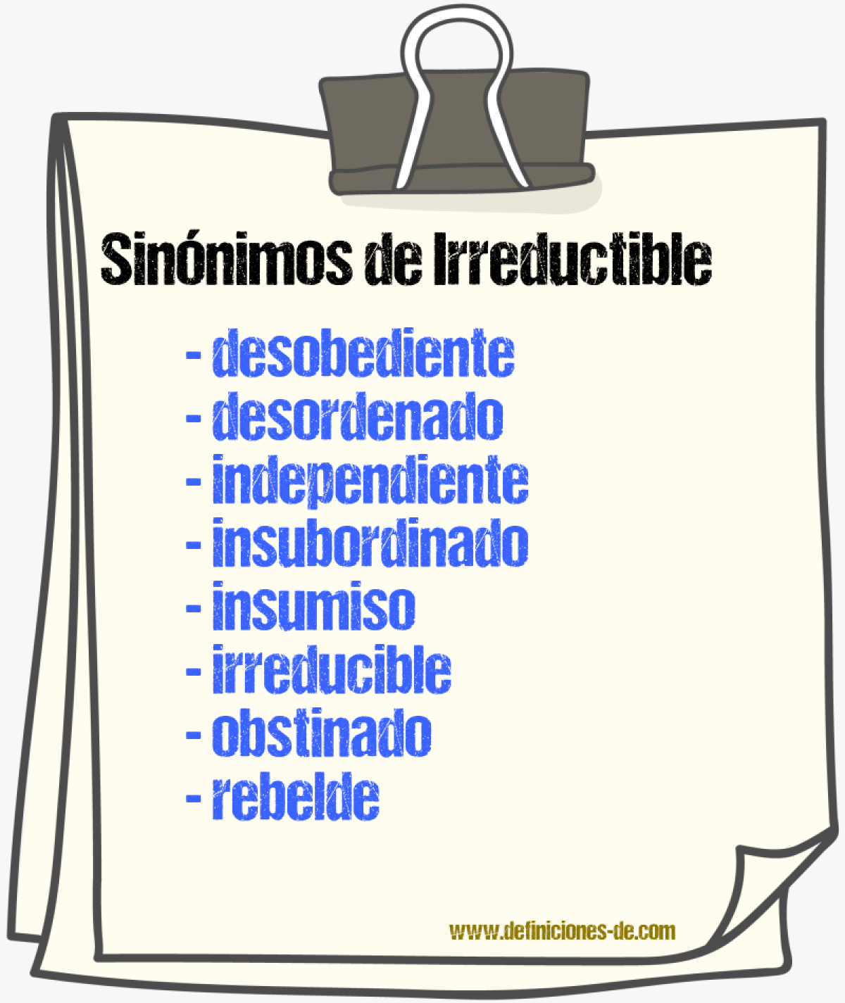 Sinnimos de irreductible