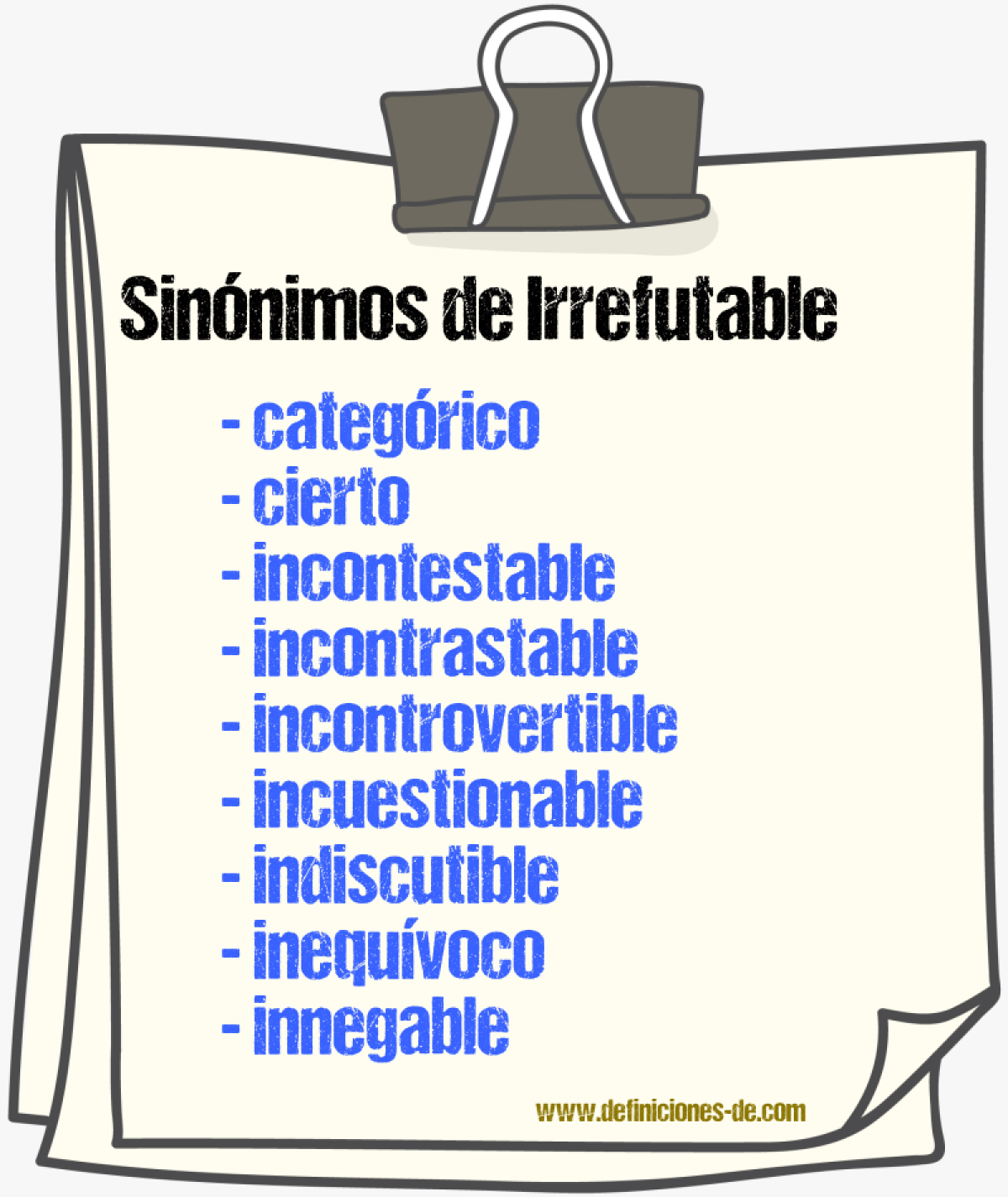 Sinnimos de irrefutable