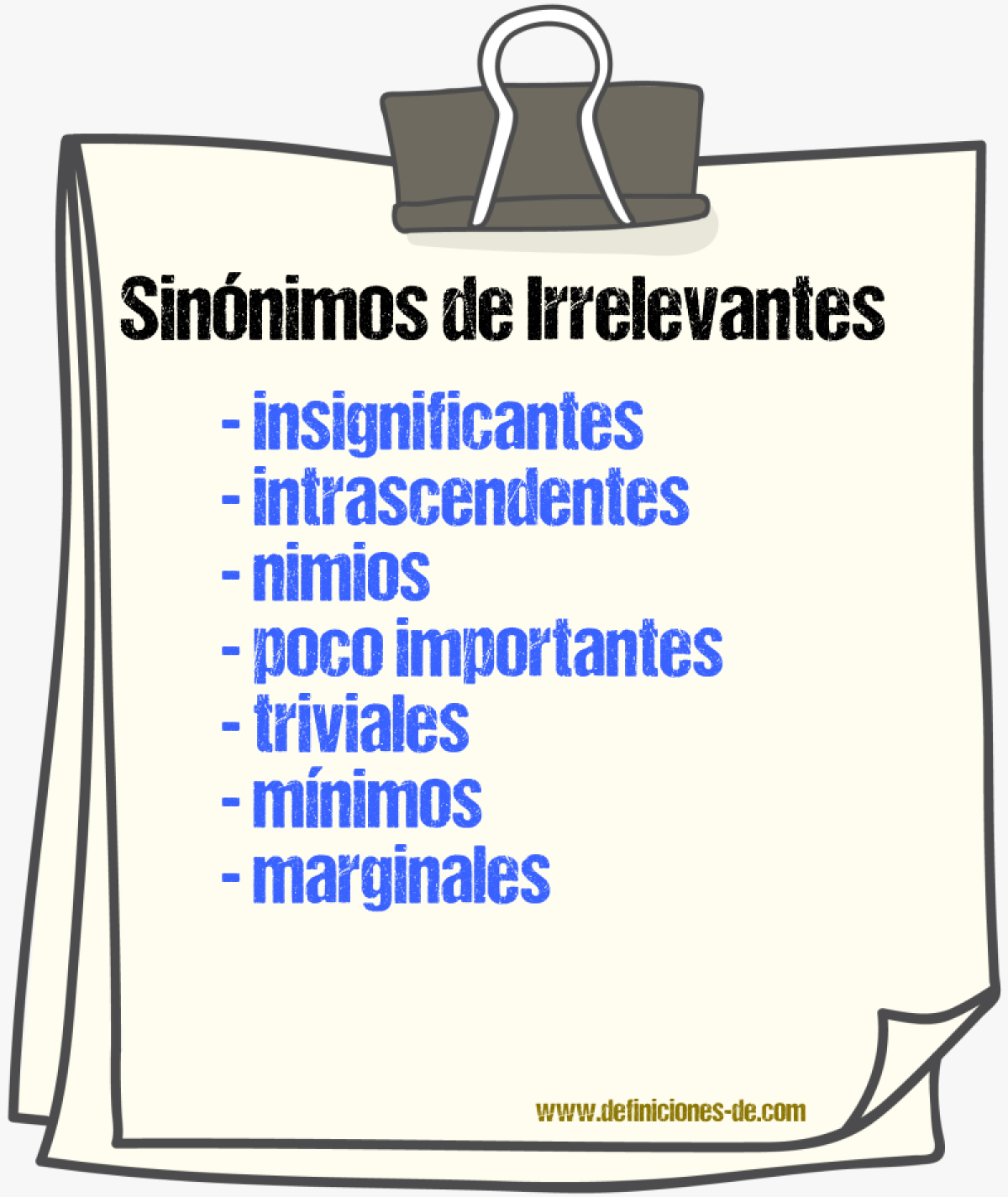 Sinónimos de irrelevantes