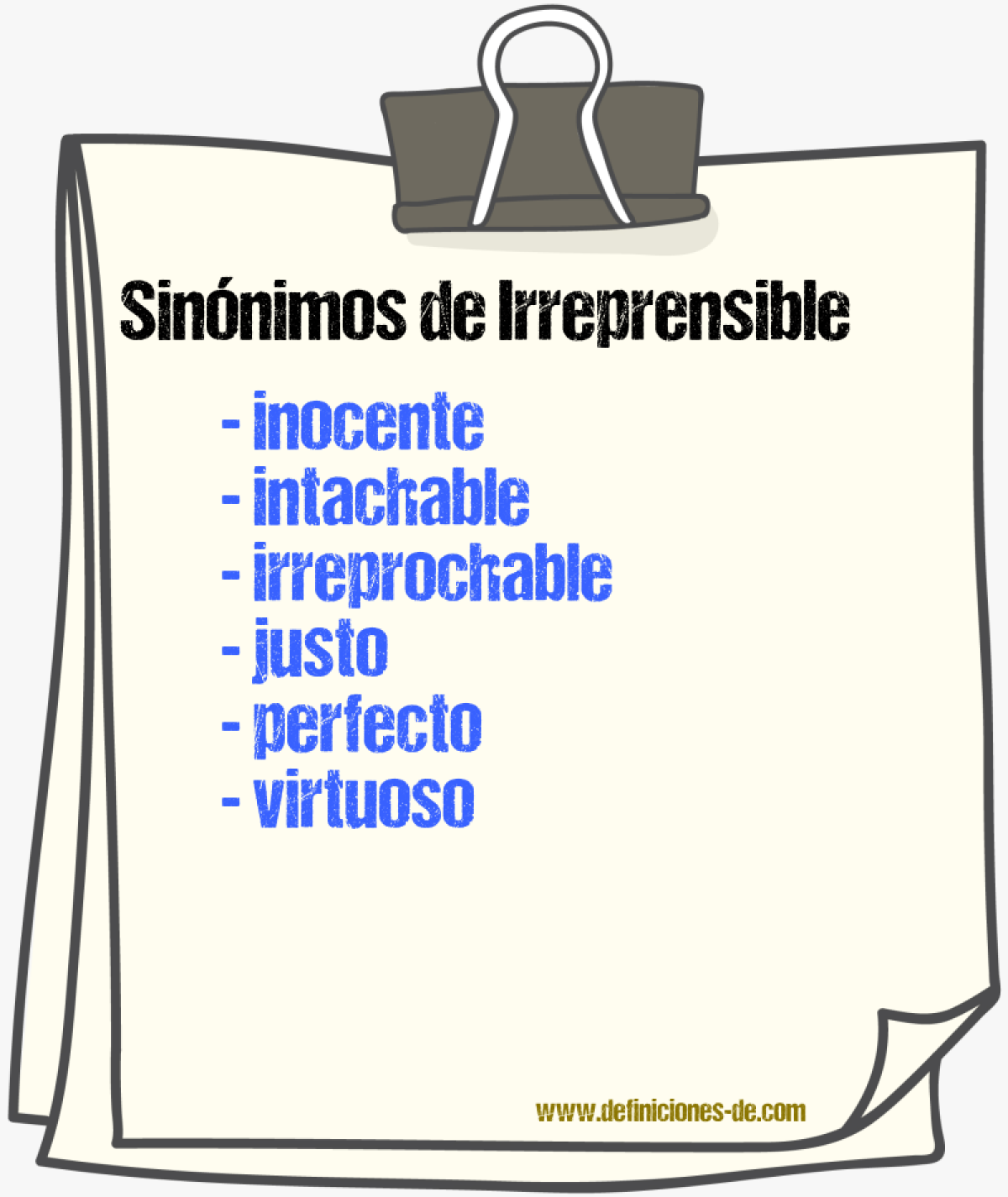 Sinnimos de irreprensible