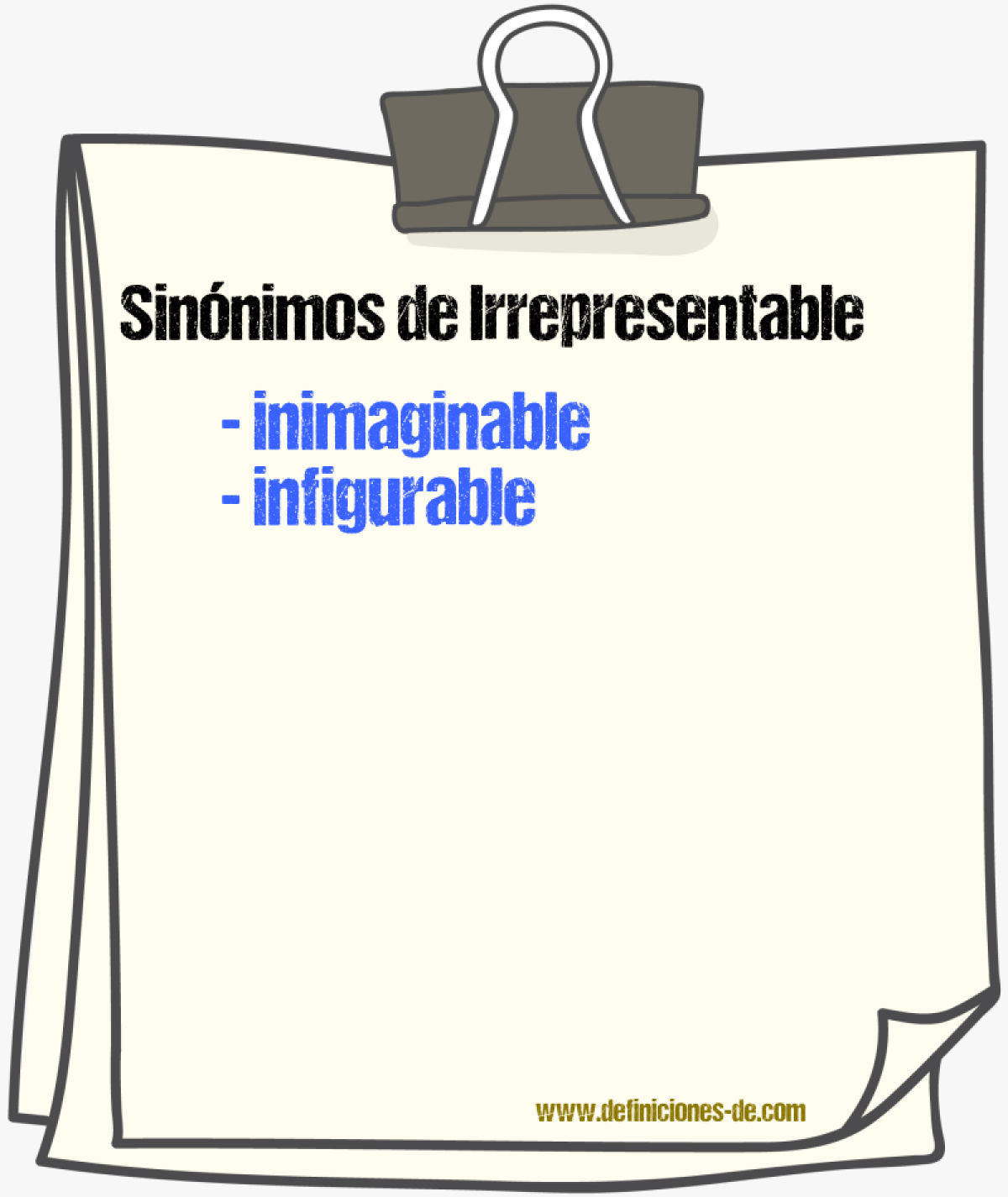 Sinnimos de irrepresentable