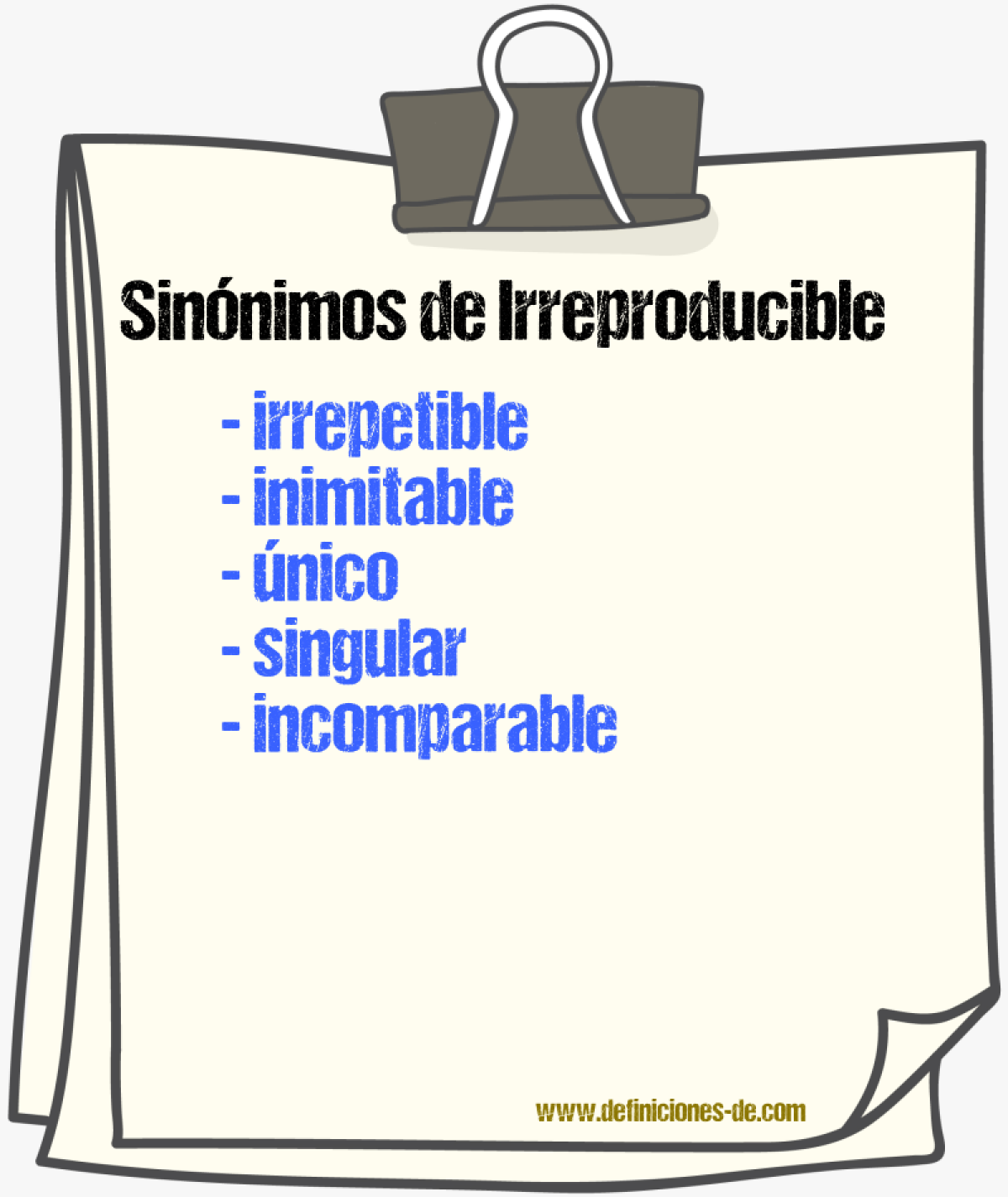 Sinónimos de irreproducible