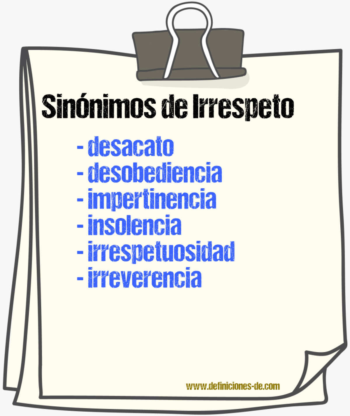 Sinnimos de irrespeto