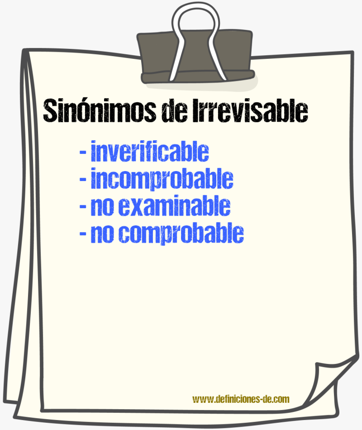 Sinónimos de irrevisable