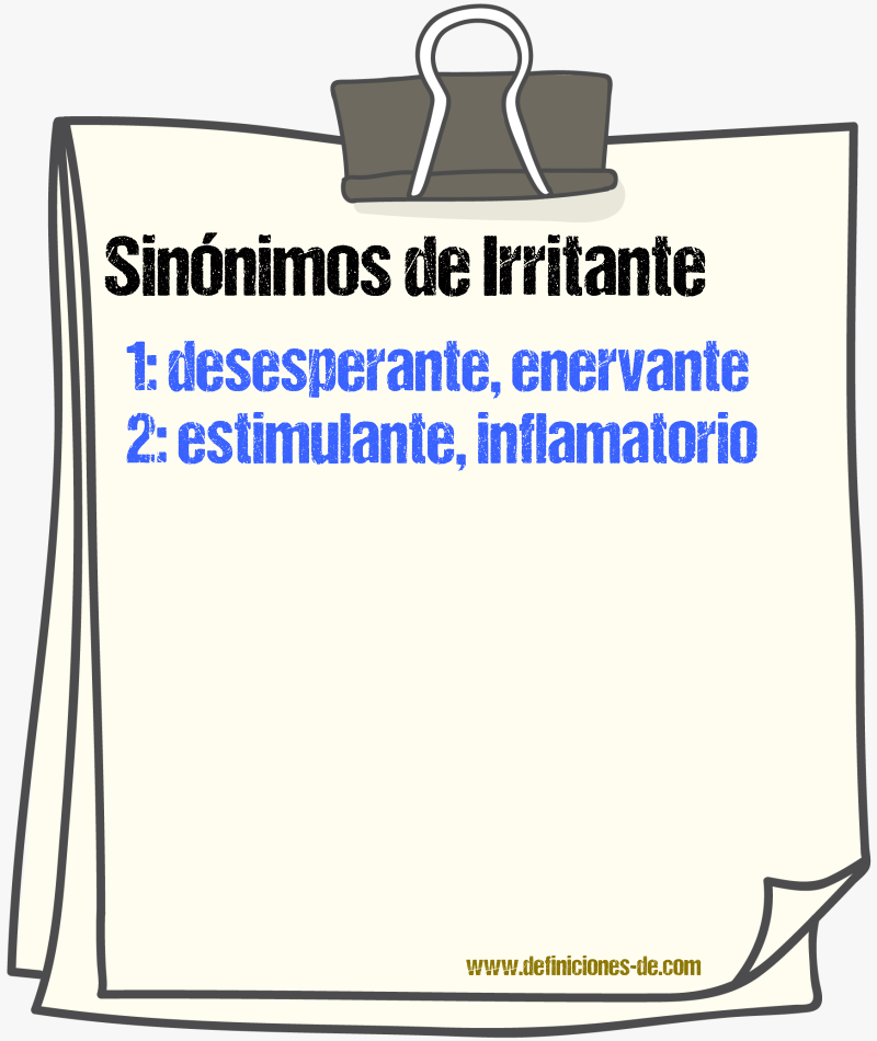 Sinnimos de irritante