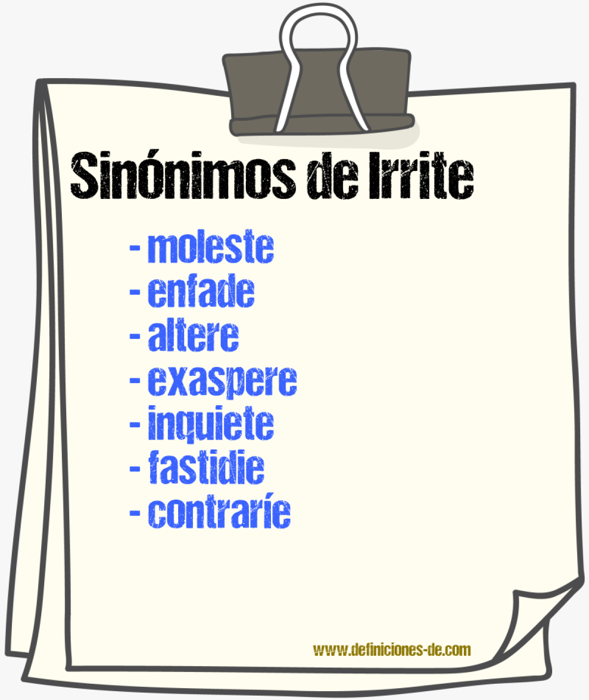Sinónimos de irrite