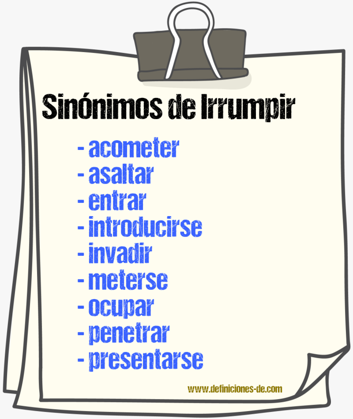 Sinnimos de irrumpir