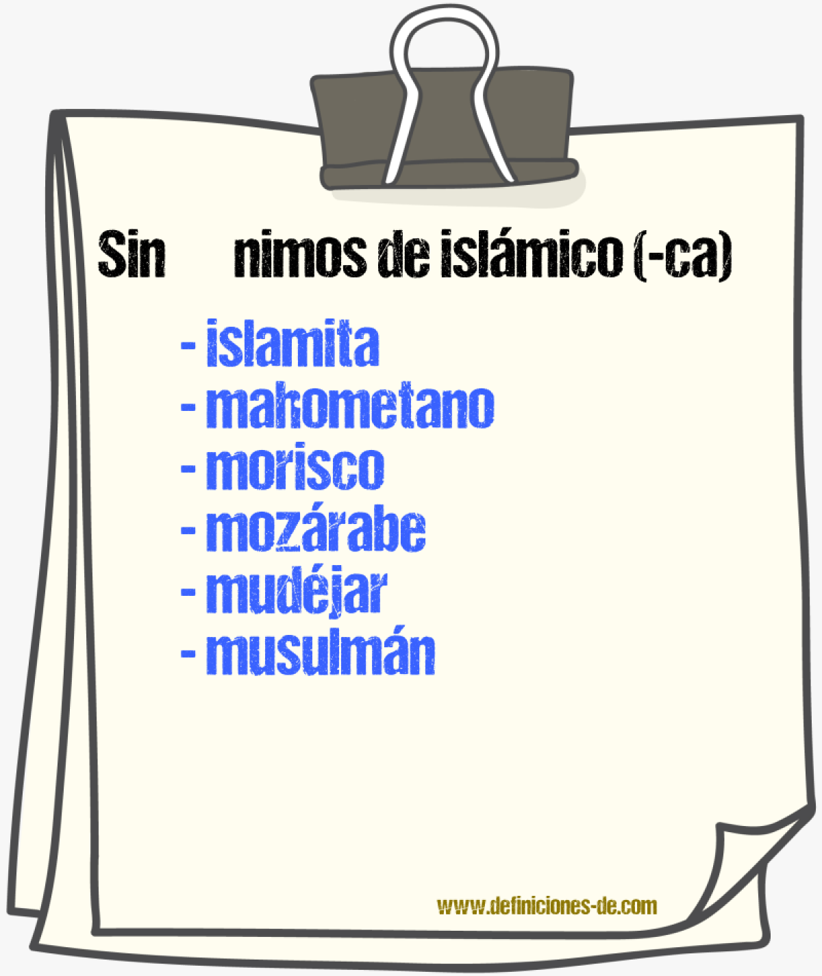 Sinnimos de islmico