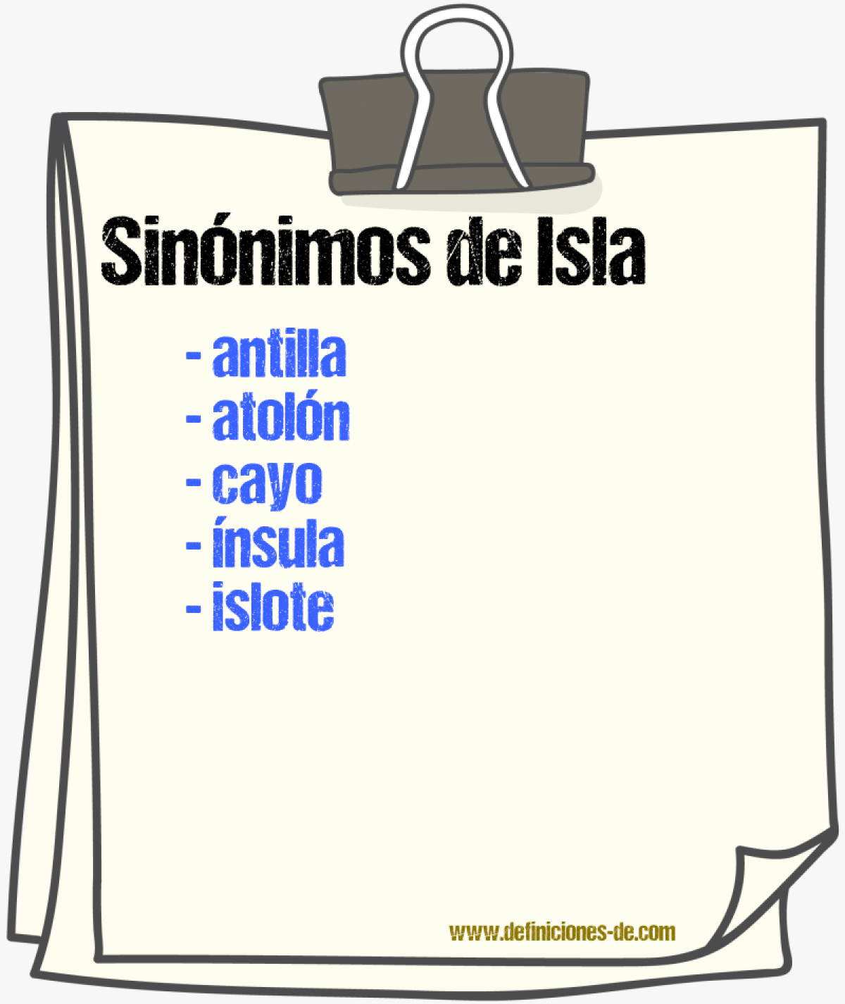 Sinnimos de isla