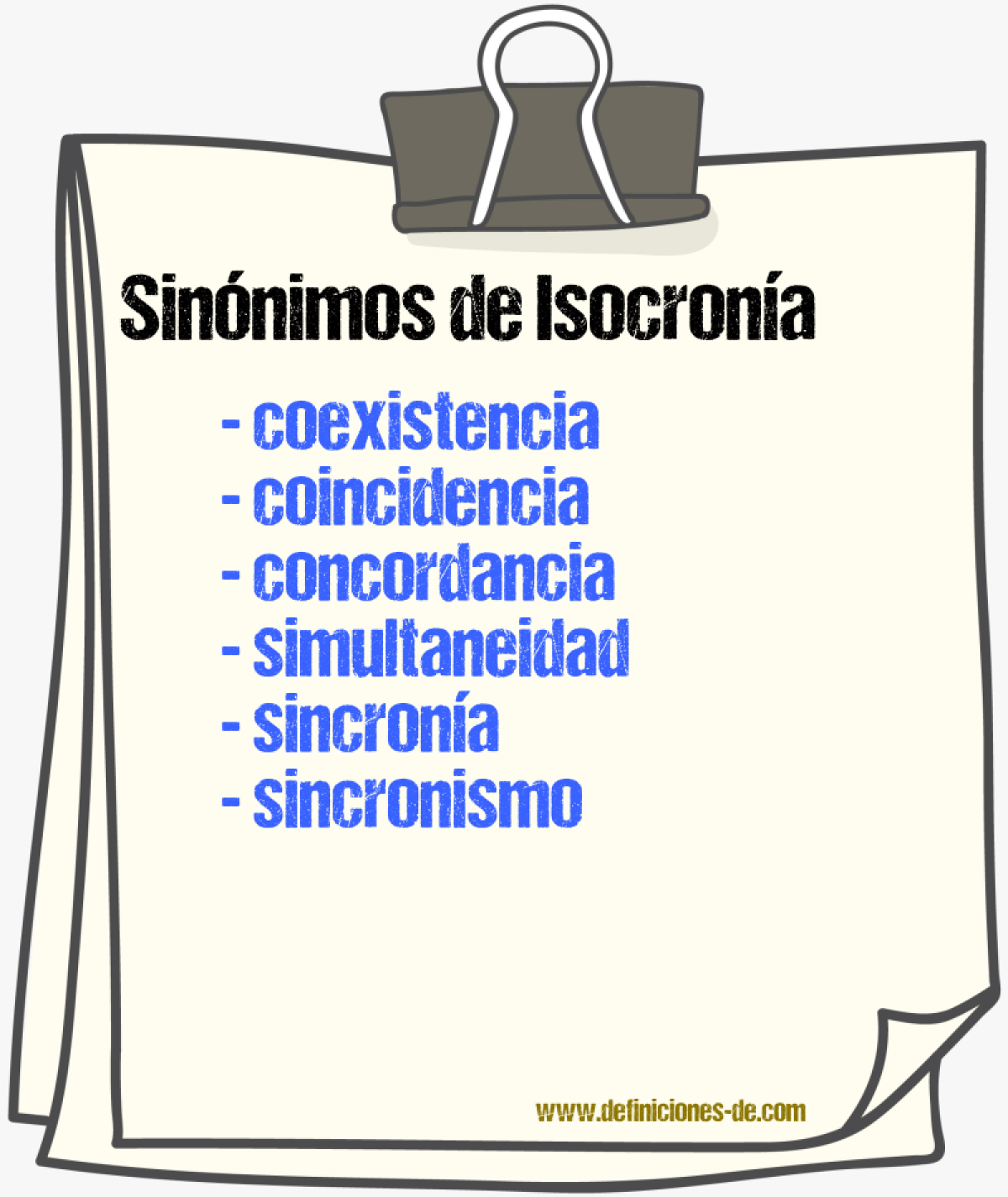 Sinnimos de isocrona