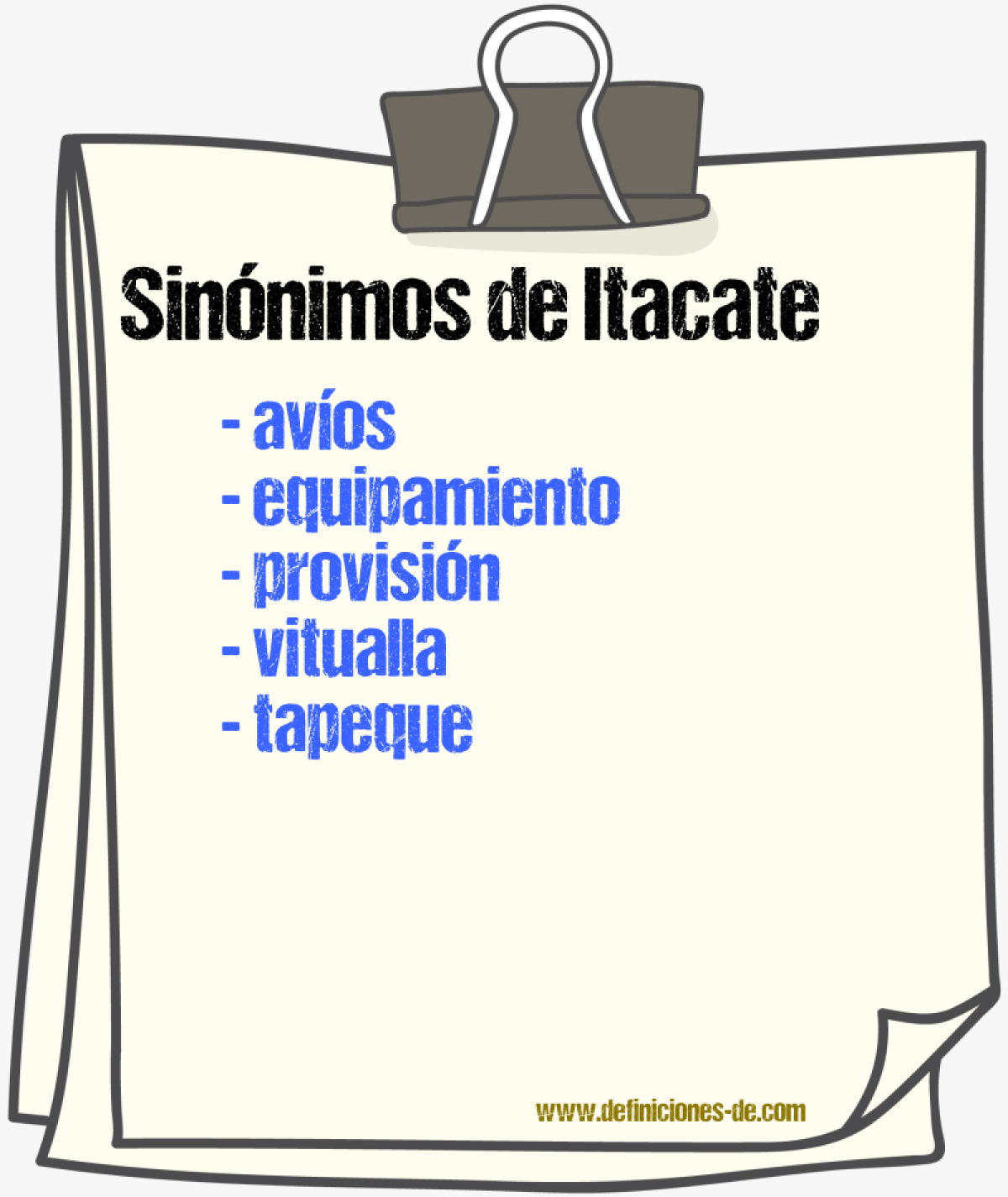 Sinnimos de itacate