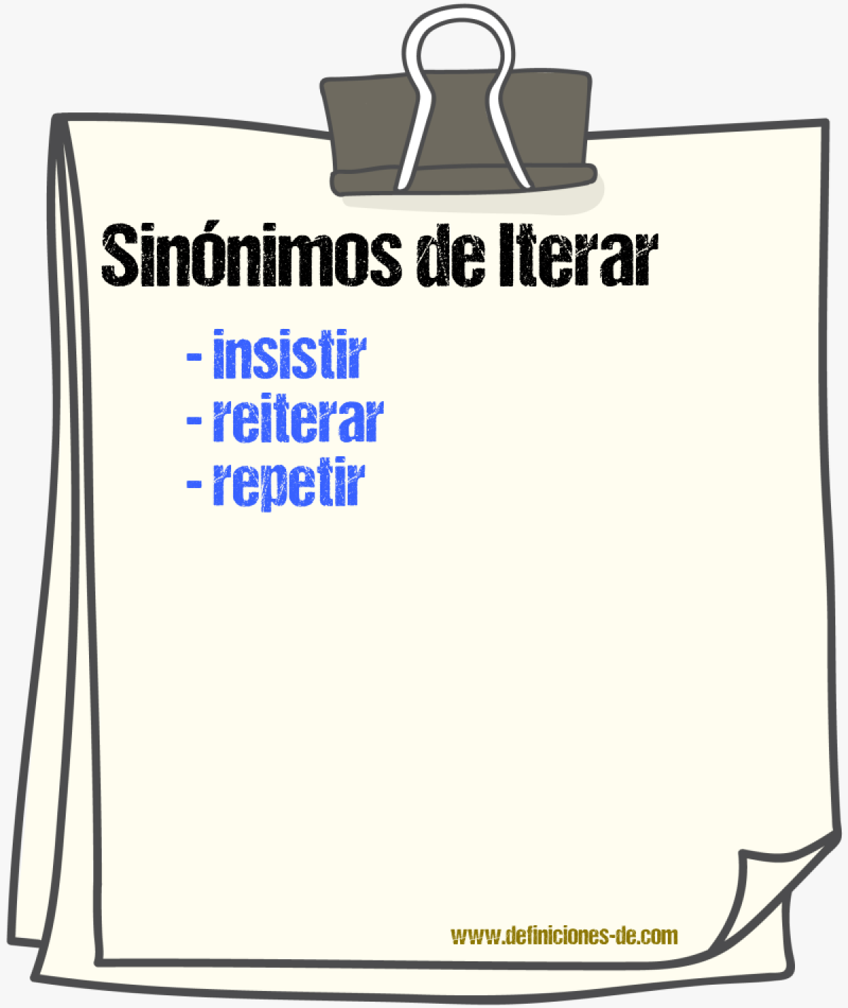 Sinnimos de iterar