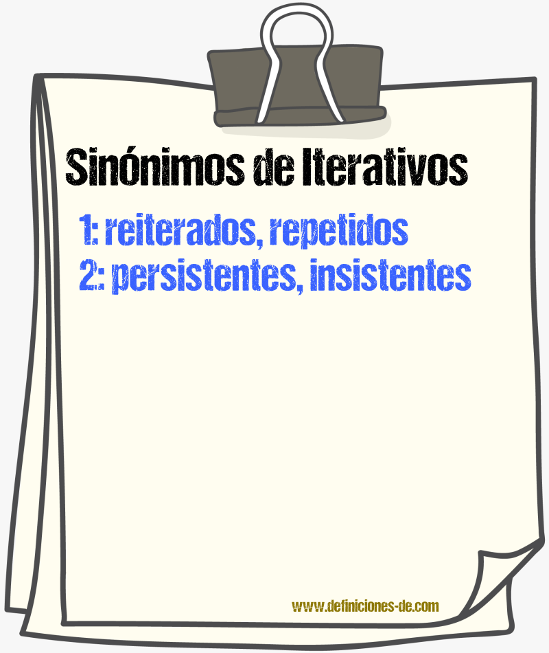 Sinónimos de iterativos