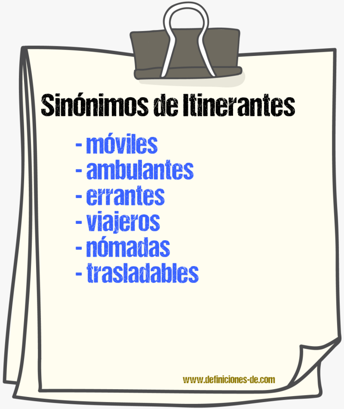 Sinónimos de itinerantes