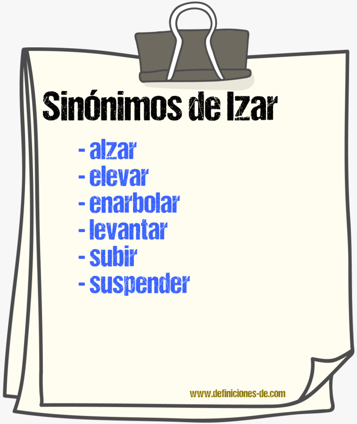 Sinnimos de izar