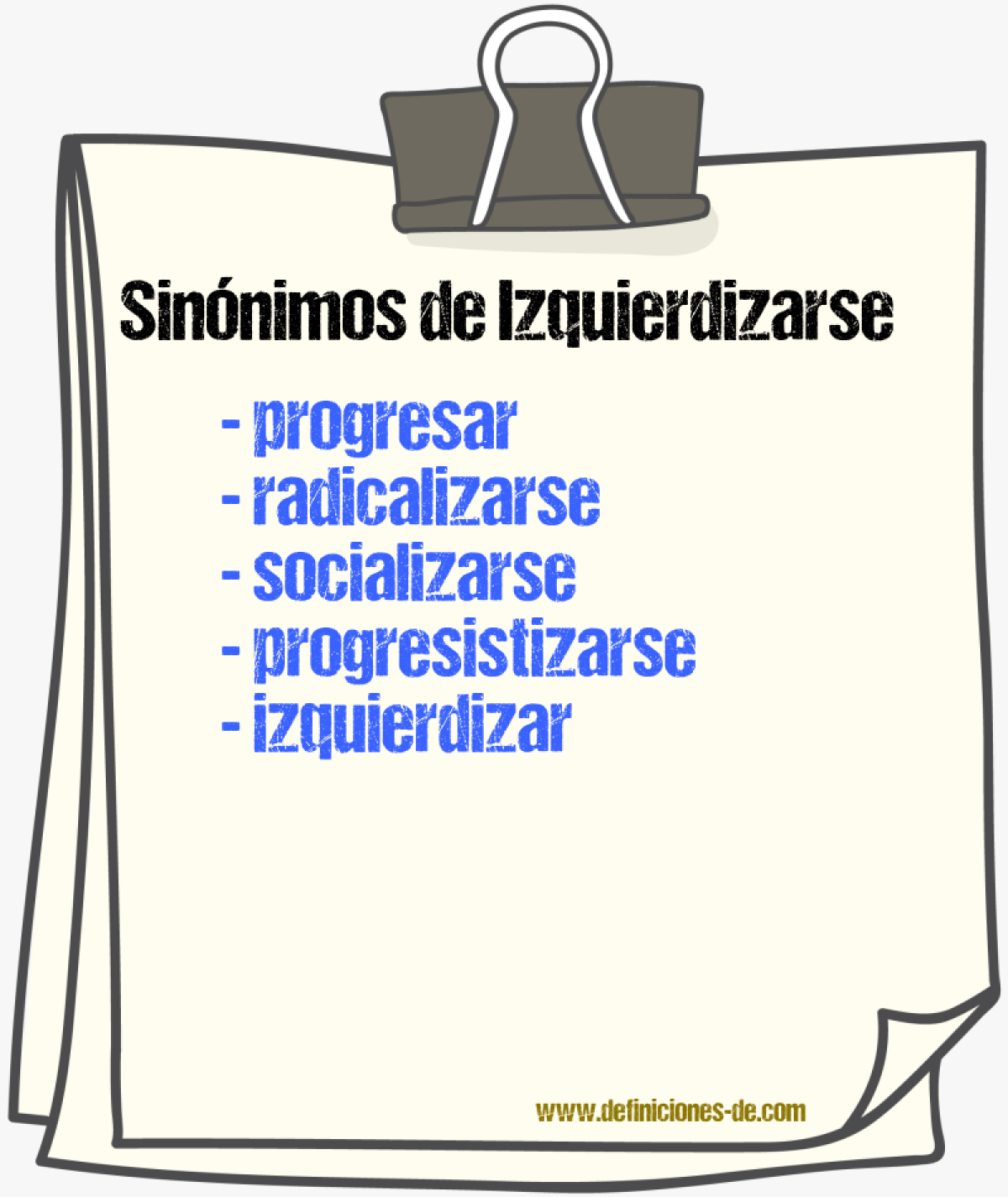 Sinónimos de izquierdizarse