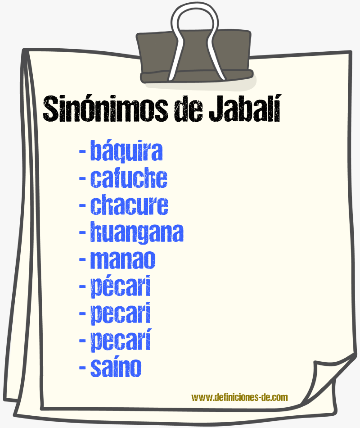 Sinnimos de jabal