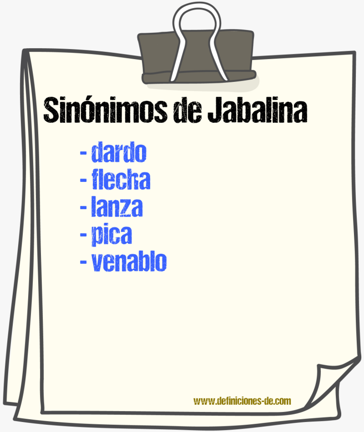 Sinnimos de jabalina