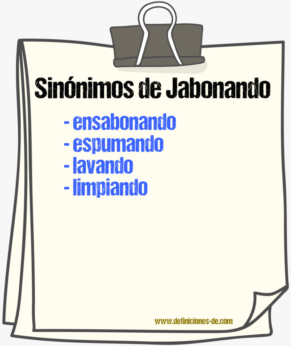Sinónimos de jabonando
