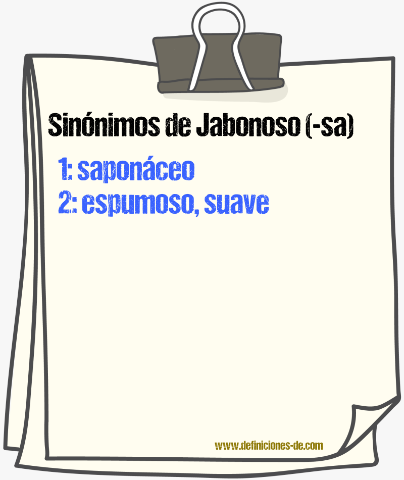 Sinnimos de jabonoso