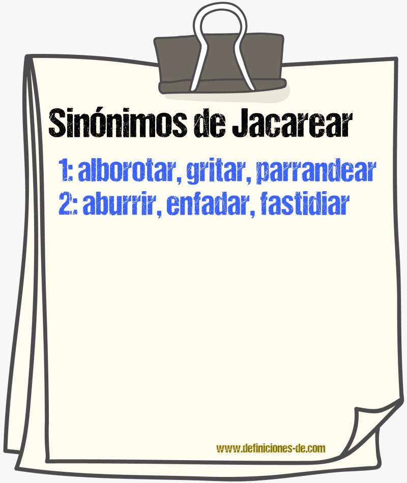 Sinnimos de jacarear