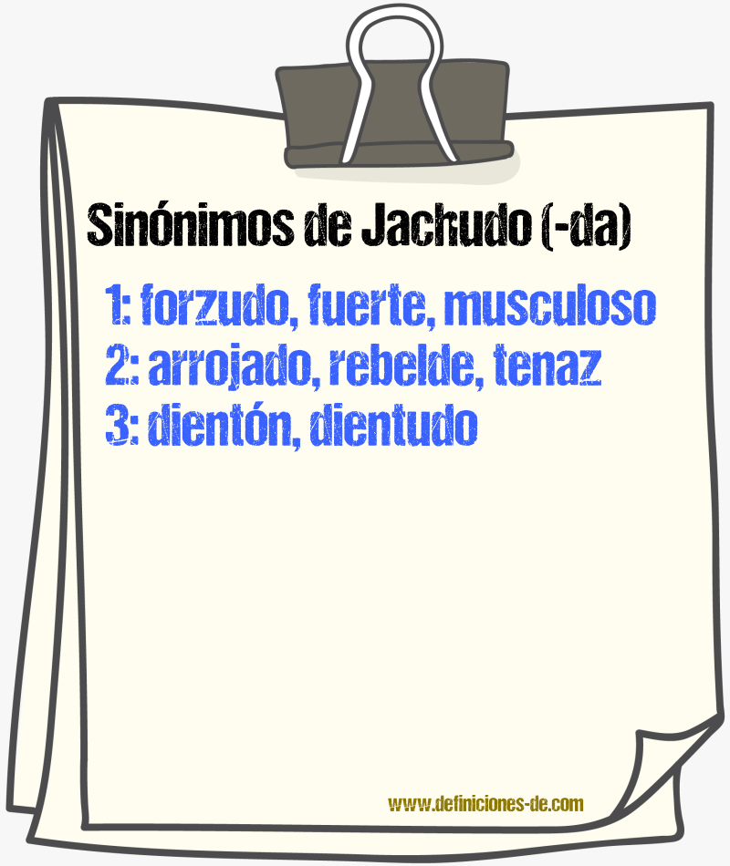 Sinnimos de jachudo