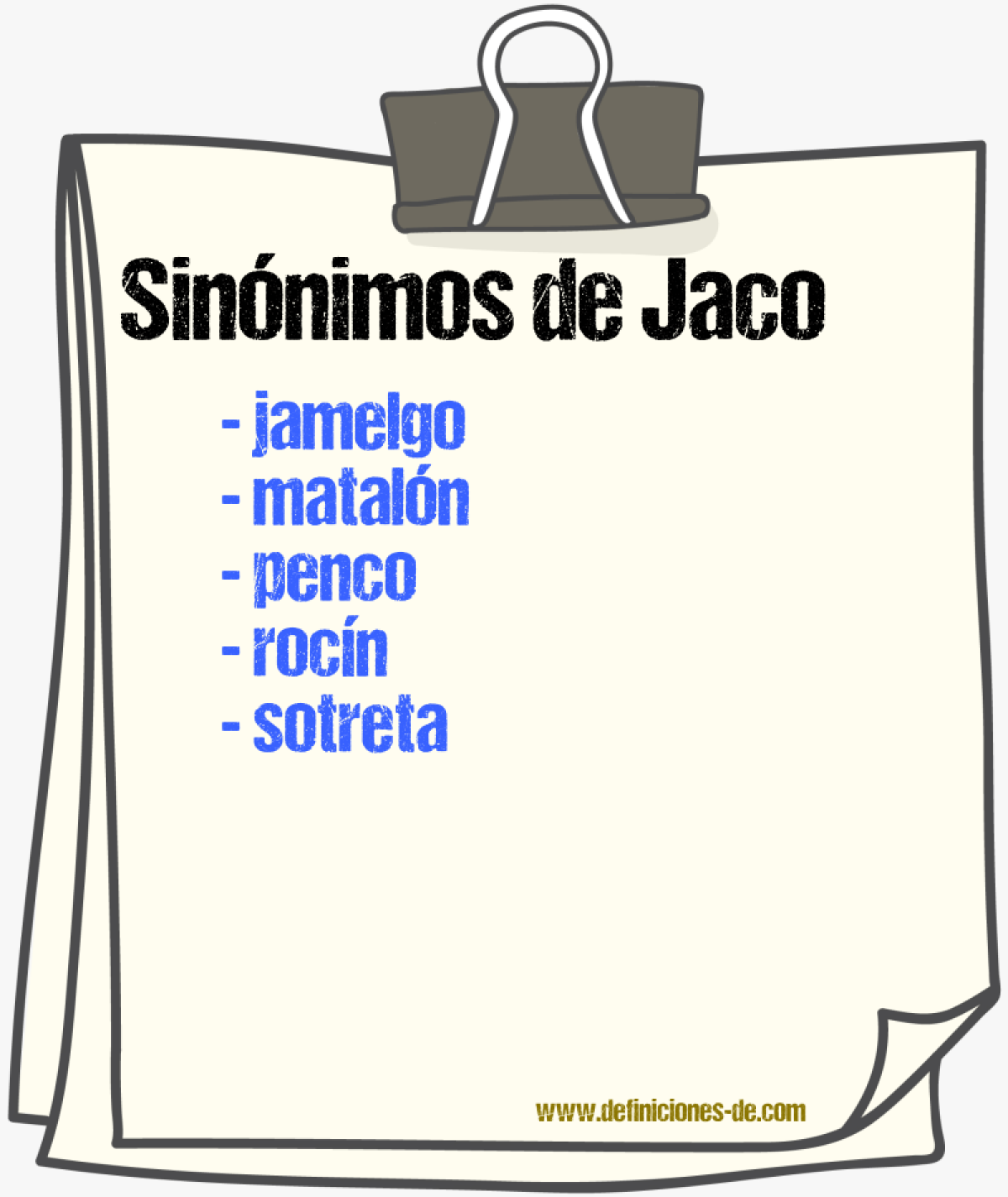 Sinnimos de jaco