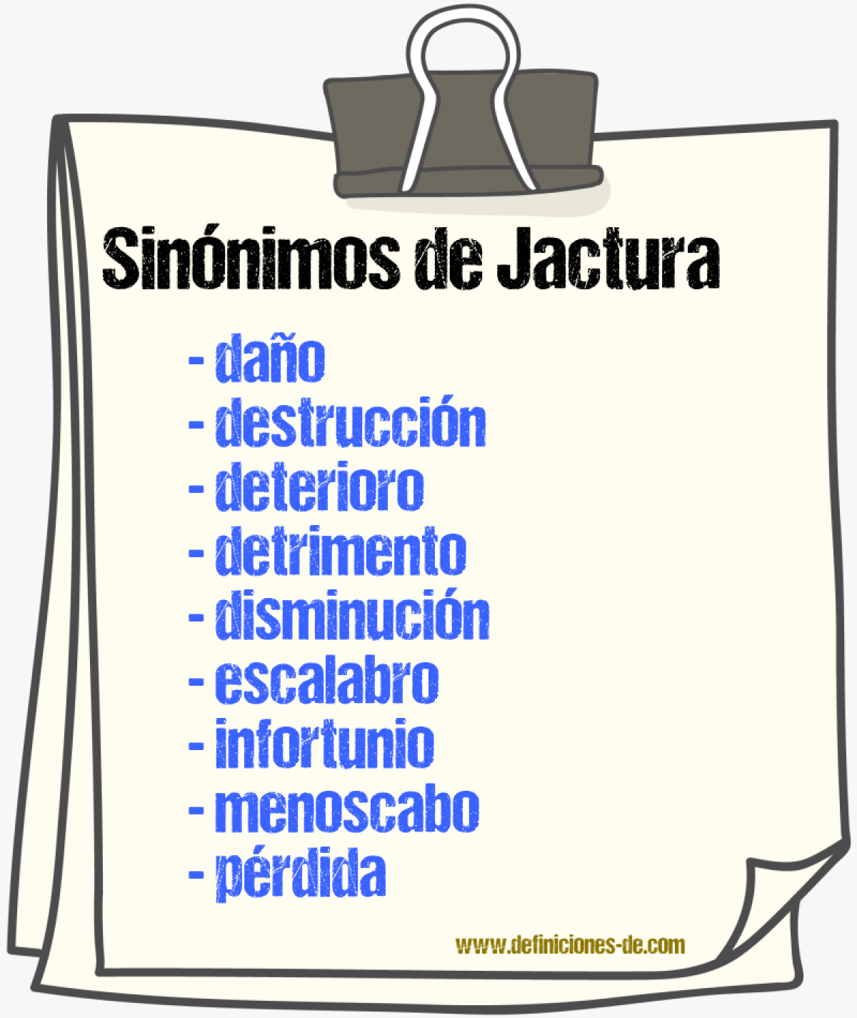 Sinnimos de jactura