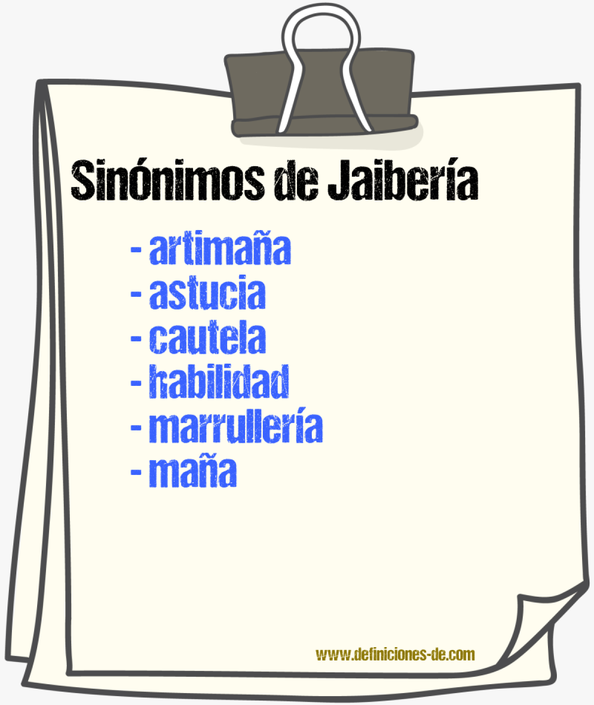 Sinnimos de jaibera