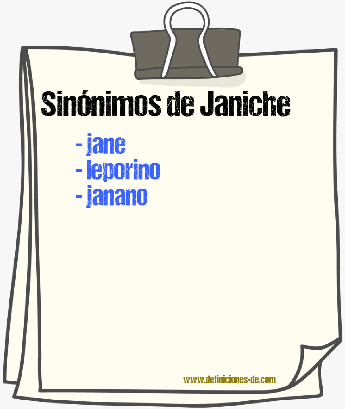 Sinnimos de janiche