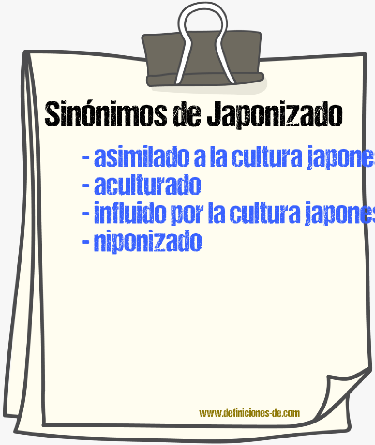Sinónimos de japonizado