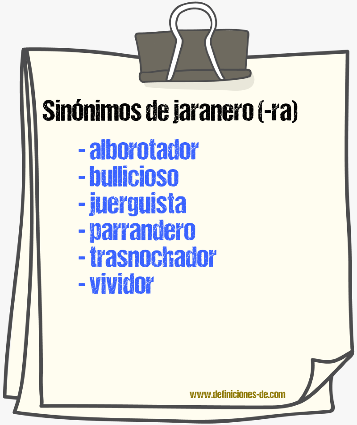 Sinnimos de jaranero