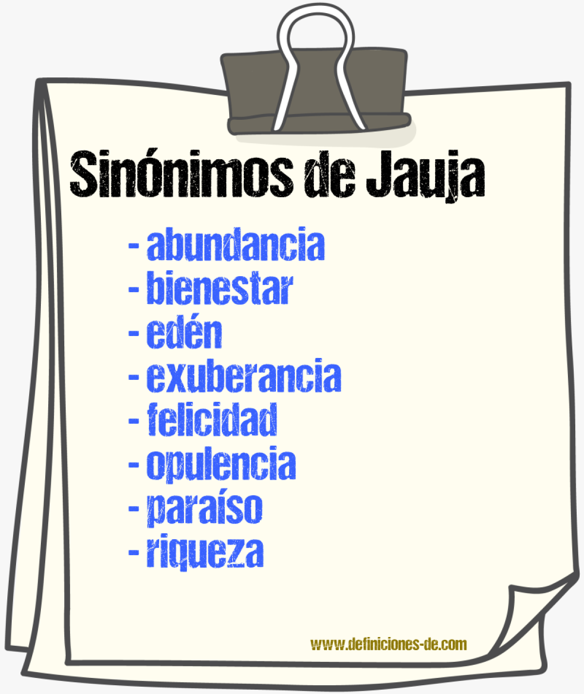 Sinnimos de jauja