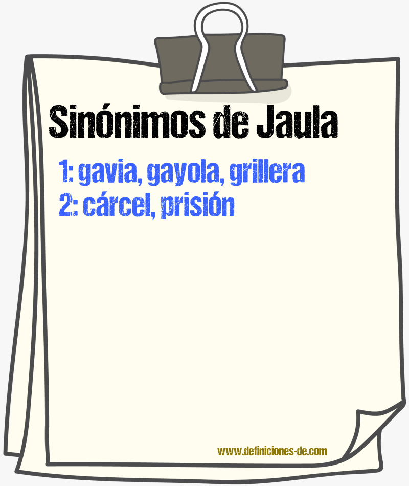 Sinnimos de jaula