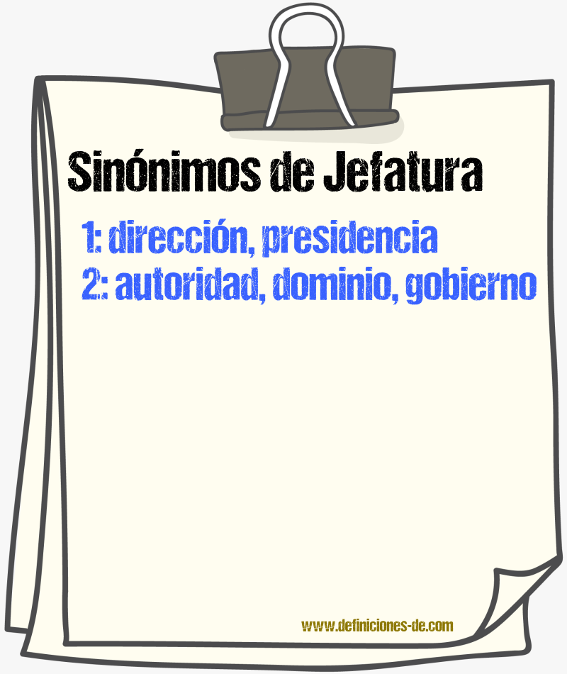 Sinnimos de jefatura