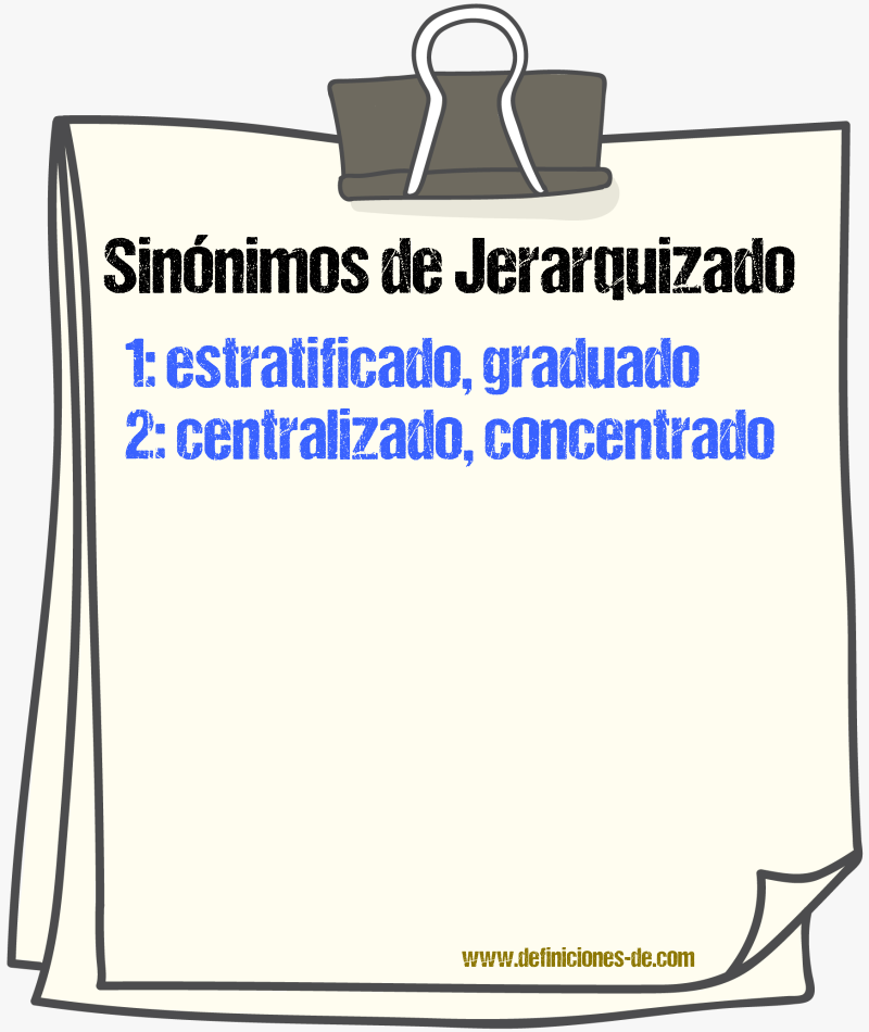 Sinónimos de jerarquizado