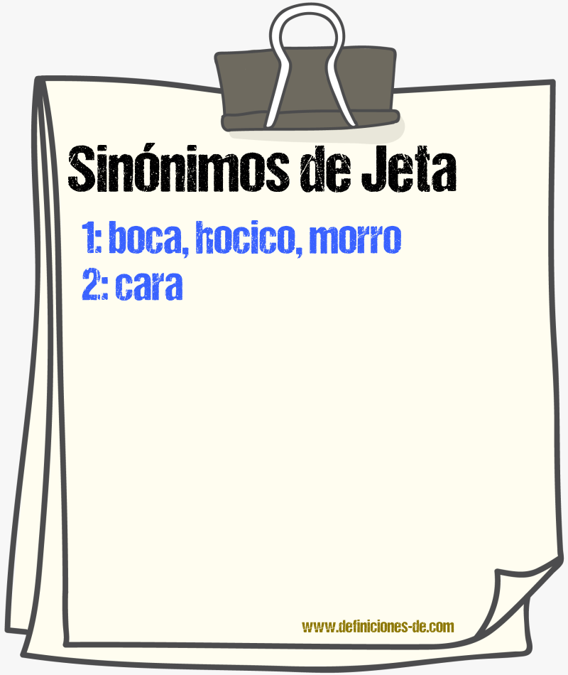 Sinnimos de jeta