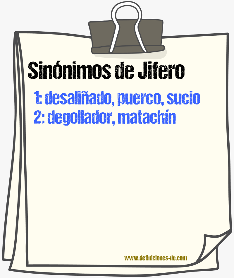 Sinnimos de jifero