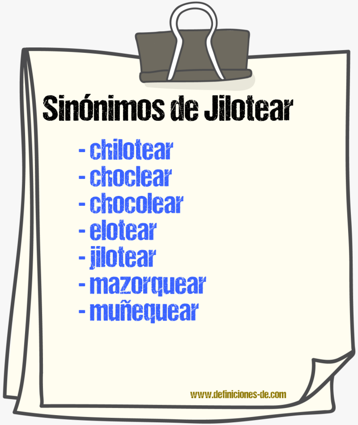 Sinnimos de jilotear