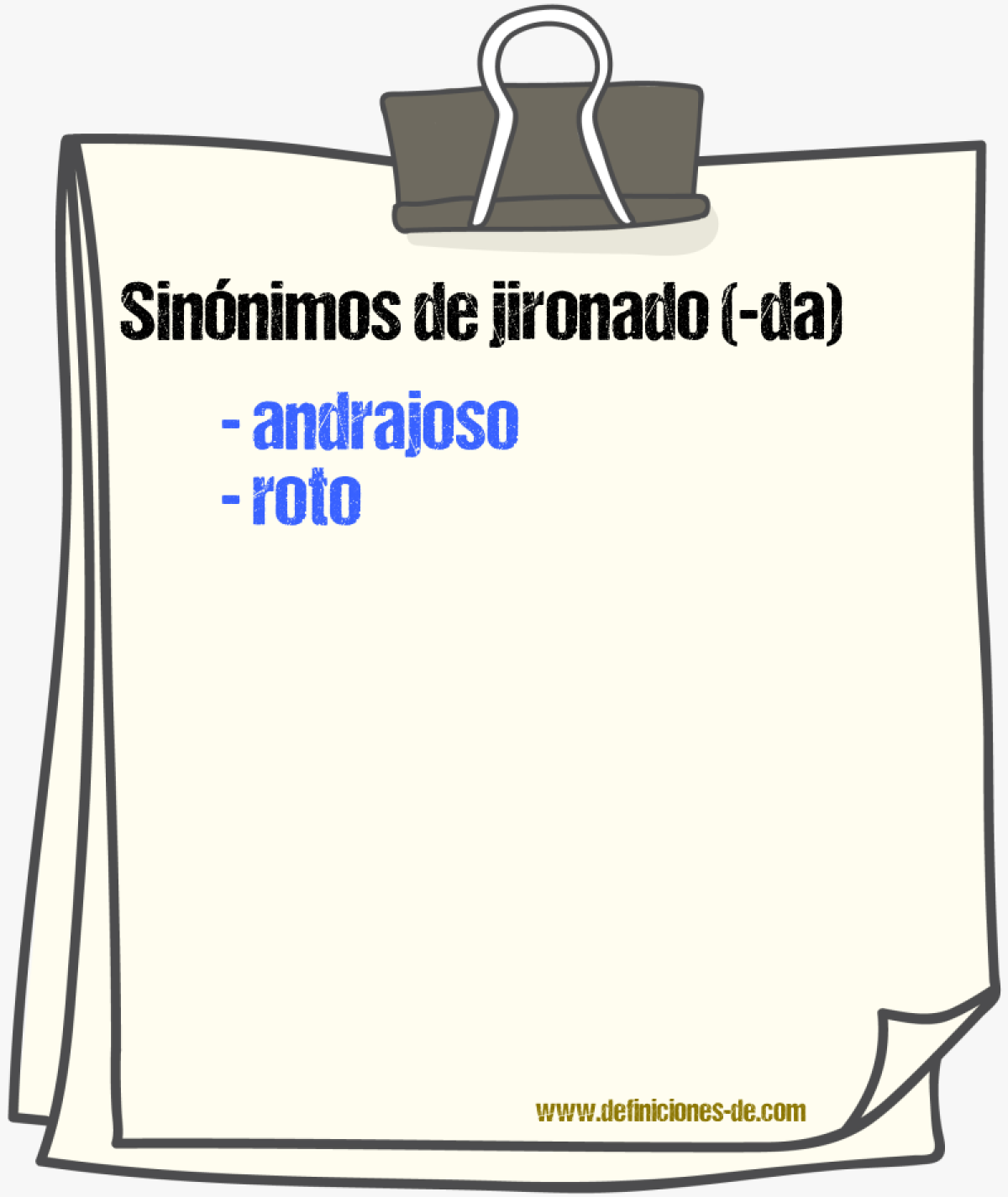 Sinónimos de jironado