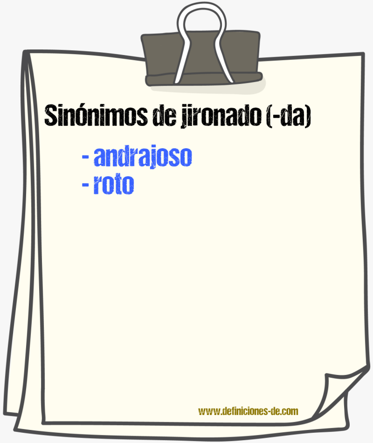 Sinnimos de jironado