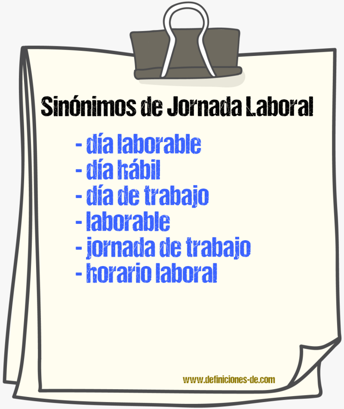 Sinónimos de jornada laboral