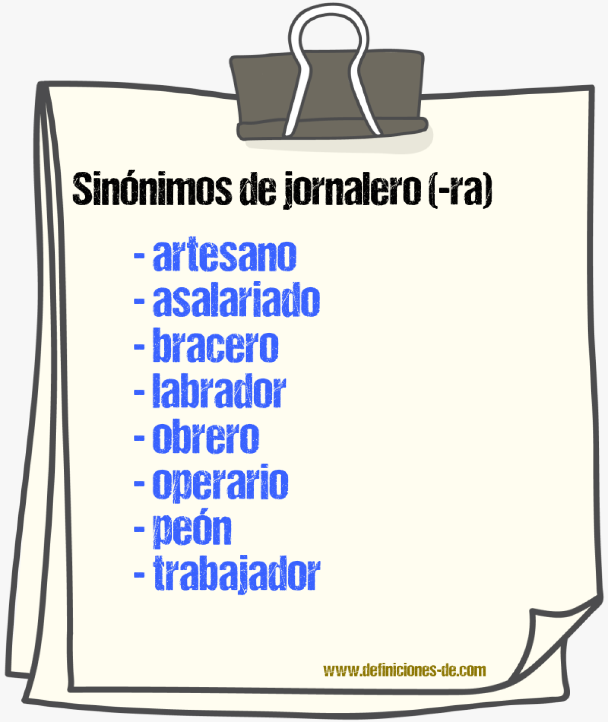 Sinnimos de jornalero