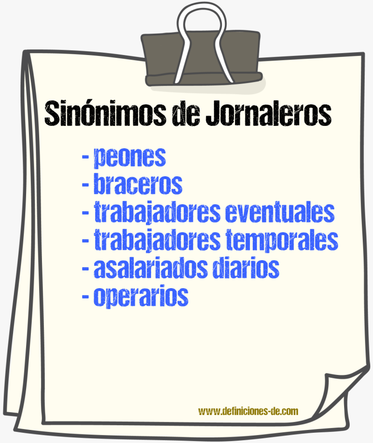 Sinónimos de jornaleros
